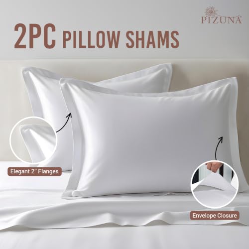 Pure 100% Cotton Pillow Shams King Size Set of 2 White (2 Count)