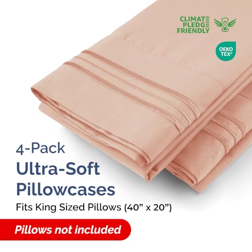 King Size Microfiber Pillowcase Set (4 Count)