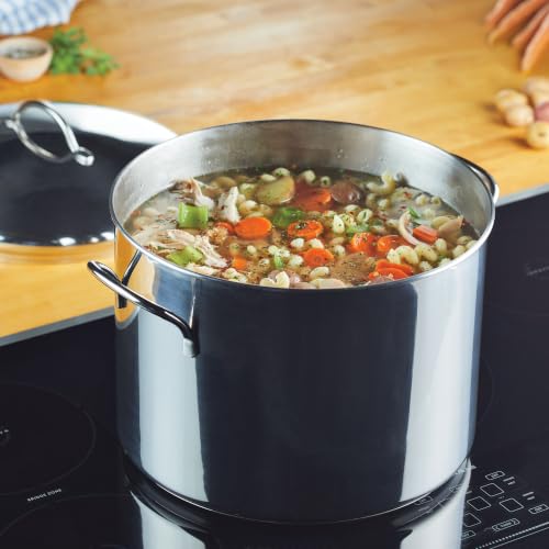 Classic Series Large Stainless Steel Induction 16 Quart Stock Pot with Lid