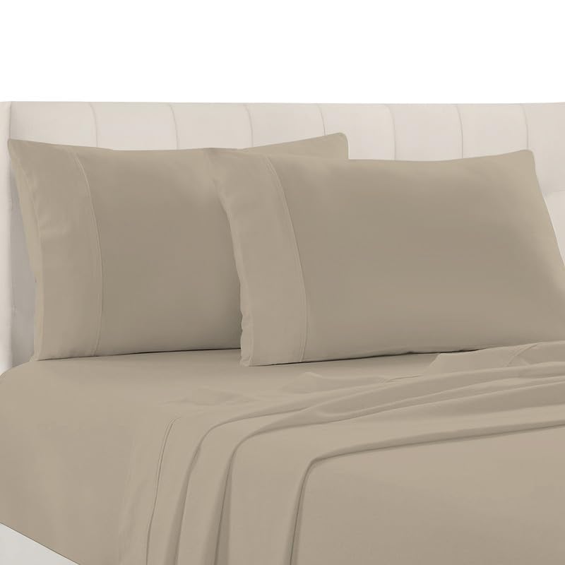 100% Cotton King Size Pillowcases 400 Thread Count Simply Taupe (2 Count)
