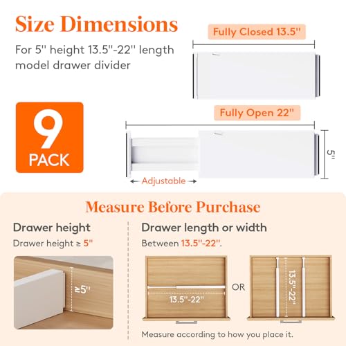 5" Tall Upgrade Drawer Dividers (9 Count)