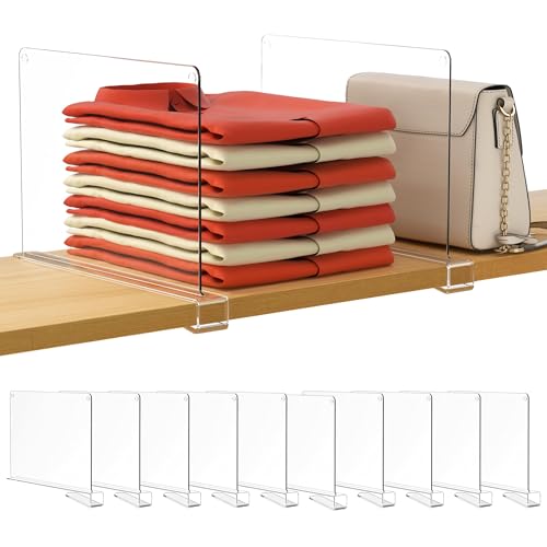 10 Pack Clear Shelf Dividers