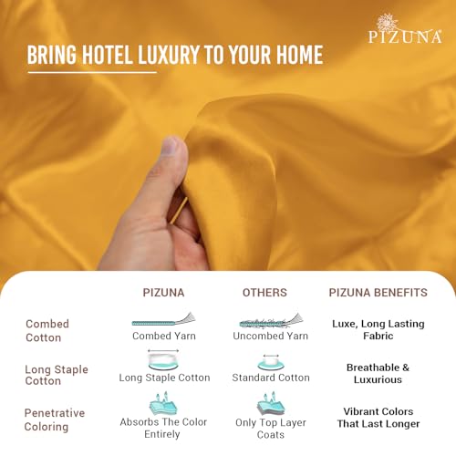 100% Cotton Full Duvet Cover Set 400 Thread Count Honey Gold
