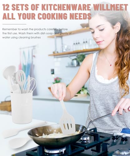 White Kitchen Utensils Set (12 Count)