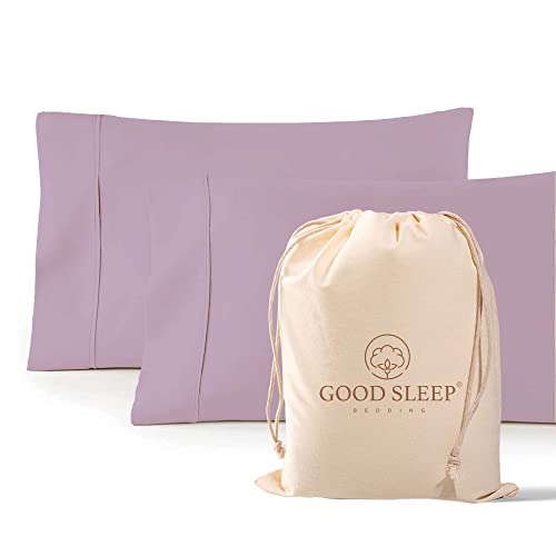 1000 TC Lavender King Pillowcases Set of 2 100% Egyptian Cotton Pillow Cases with Long Staple Cotton & Sateen Weave (2 Count)