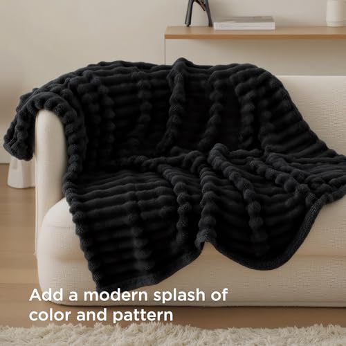 Soft Twin Blanket for Bed Decor Gifts Black 60"x80"