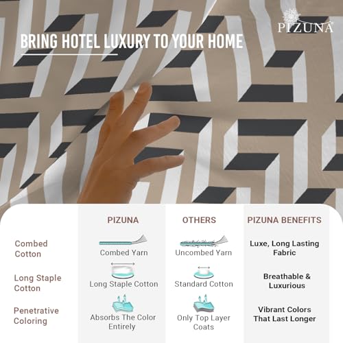 100% Cotton Mosaic Print Twin Duvet Cover Set 400 Thread Count
