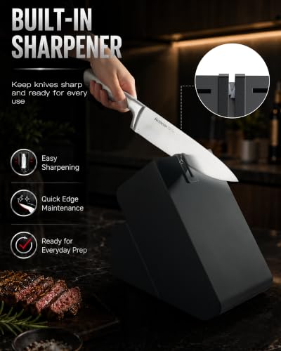 Knife Set 15 Piece German Steel Kitchen Knife Block Set (15 Count)