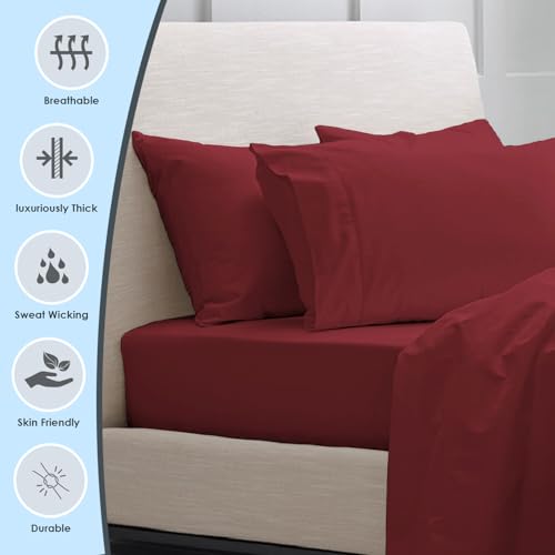 100% Luxury Cotton King Size Pillow Case Rio Red