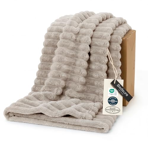Soft Twin XL Blanket for Bed Dorm Beige 66"x90"