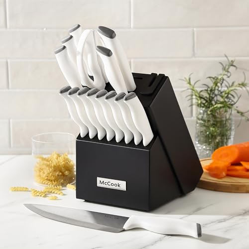 Kitchen Knife Set 24PC Knife Block Set w Built (24 Count)