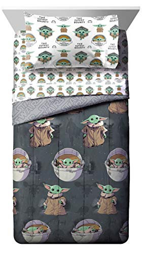 Star Wars Mandalorian Full Size Comforter Set 5 Piece Kids Bedding