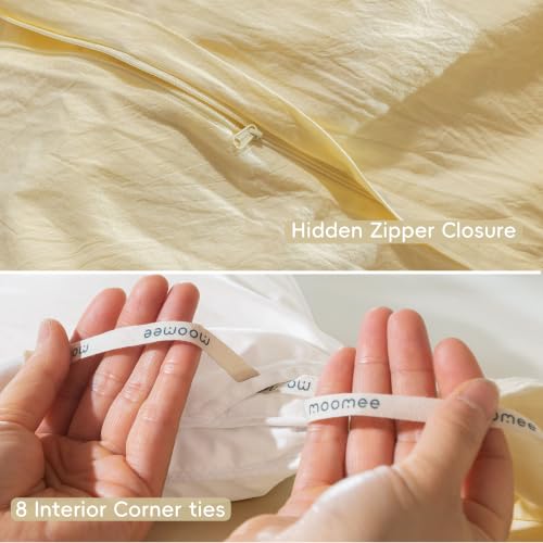 Duvet Cover Set 100% Washed Cotton Linen Like Twin (2 Count)