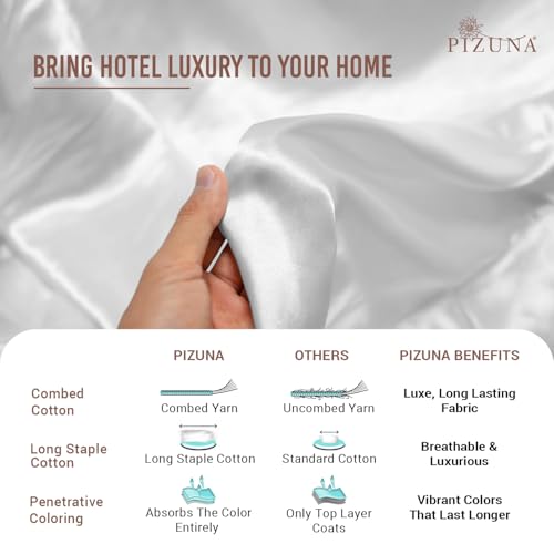 100% Cotton Twin Duvet Covers Set of 2 400 Thread Count White