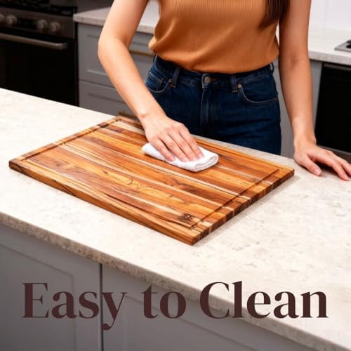 Teak Wood Cutting Board 18" x 14" x 0.6" (2 Count)