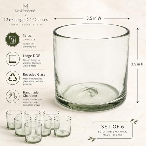 Clear 12 oz Large DOF Glasses (6 Count)