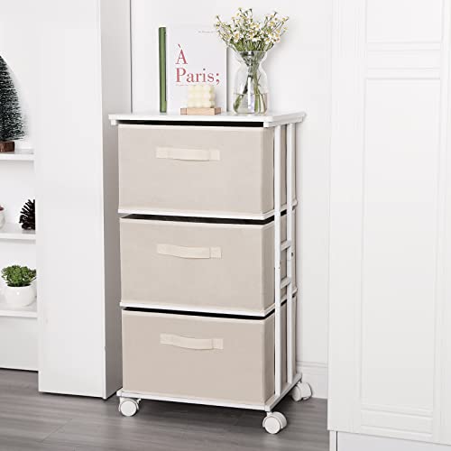 Dresser Tower with 3 Drawers for Bedroom