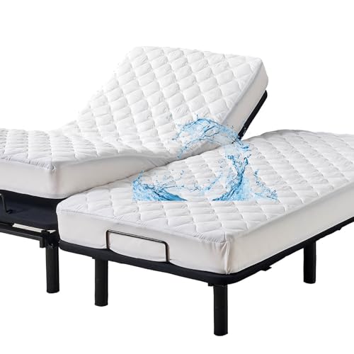 Waterproof Split Queen Mattress Protector for Adjustable Beds (2 Count)