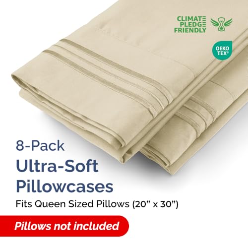 Queen Pillow Cases Set of 8 (8 Count)