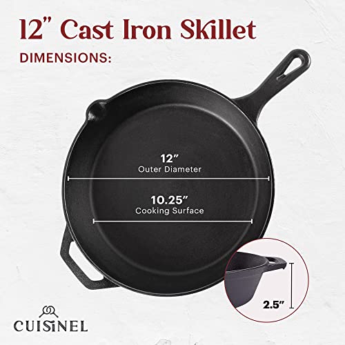 Cast Iron Skillet + Grill Press + Scraper Set (4 Count)