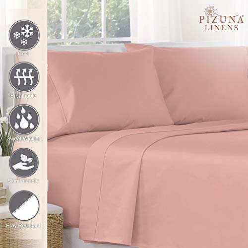 100% Cotton Full Flat Sheet 400 Thread Count Rose Pink