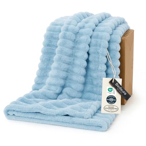 Soft Twin XL Blanket for Bed Dorm Light Blue 66"x90"