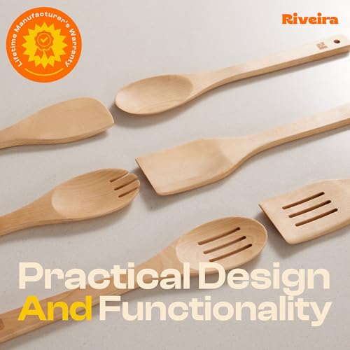 Maple Wooden Spoons for Cooking Set of 6 (6 Count)