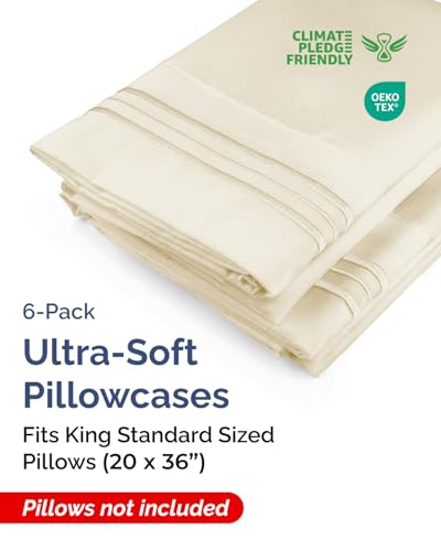 King Standard Pillow Cases Set of 6 (6 Count)