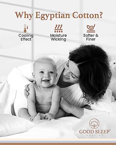 1000 TC Ivory Standard Pillowcases Set of 2 100% Egyptian Cotton Pillow Cases with Long Staple Cotton & Sateen Weave (2 Count)
