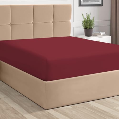 Full Cotton Fitted Sheet 400 Thread Count Rio Red