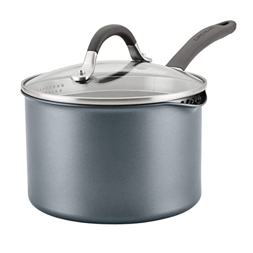 A1 Series w ScratchDefense Nonstick Induction Straining Sauce Pan with Lid