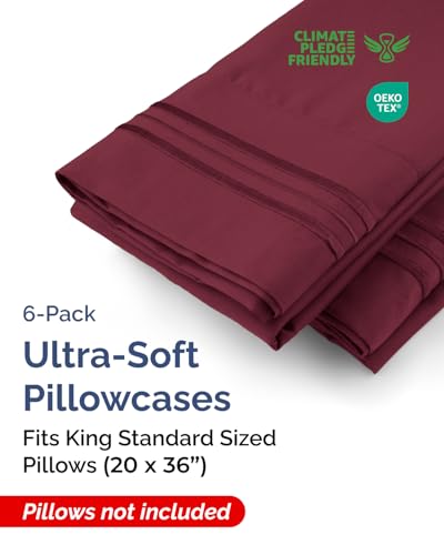 King Standard Pillow Cases Set of 6 (6 Count)