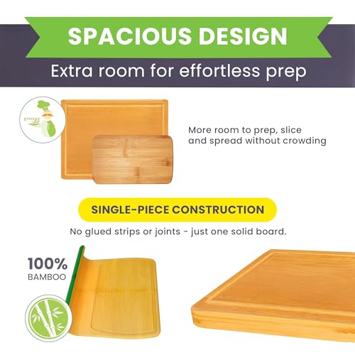 20 Inch Bamboo Wood Cutting Board Featuring Super