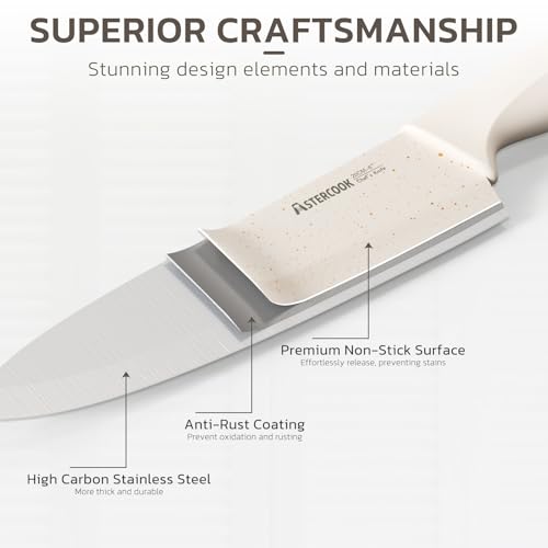 Knife Set 15 Pieces Kitchen Knife Set with Sharpener Block (15 Count)