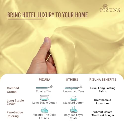 100% Cotton Sheets Set King 400 Thread Count Mellow Yellow