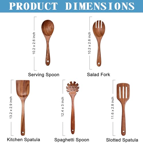 Wooden Spoons for Cooking Non (5 Count)
