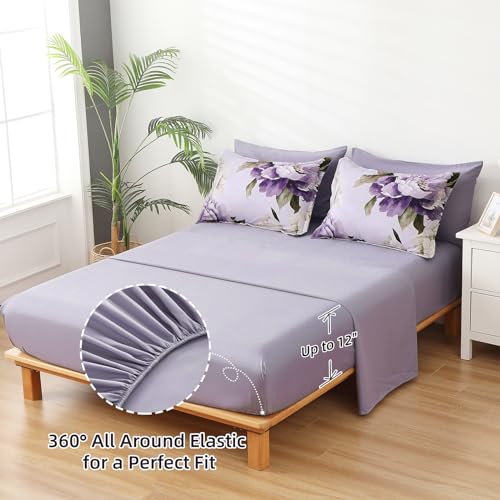Purple Comforter Set Full Size 7 Piece Bed in a Bag Full