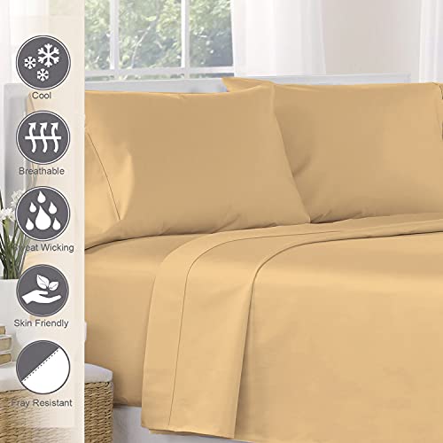 Pure 100% Cotton Flat Sheets Only Full Tan