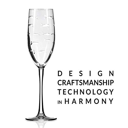 School of Fish 8oz Champagne Flute Glass (4 Count)