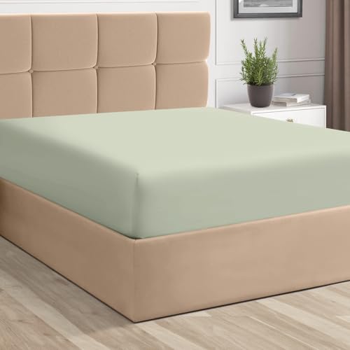 King Cotton Fitted Sheet 400 Thread Count Light Sage