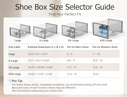 XX Large Shoe Storage Boxes 12 Pack (12 Count)