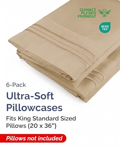 King Standard Pillow Cases Set of 6 (6 Count)