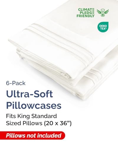 King Standard Pillow Cases Set of 6 (6 Count)