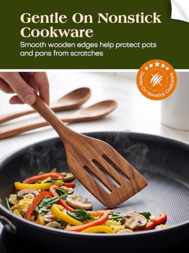 Nonstick Wooden Utensil Set for Cooking (7 Count)