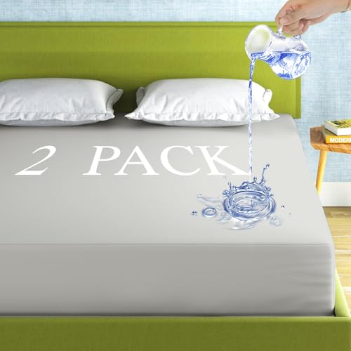 2 Pack Mattress Protector King Size 100% Waterproof Fitted Mattress Cover (2 Count)
