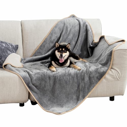 Waterproof Dog Blankets for Large Dogs Sherpa Fleece Throw