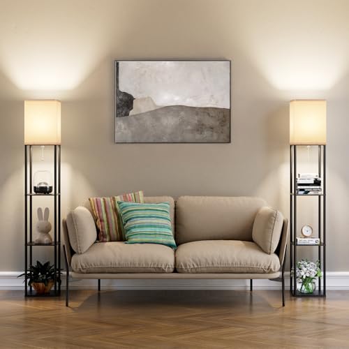 Floor Lamp with Shelves for Living Room 2 Pack (2 Count)
