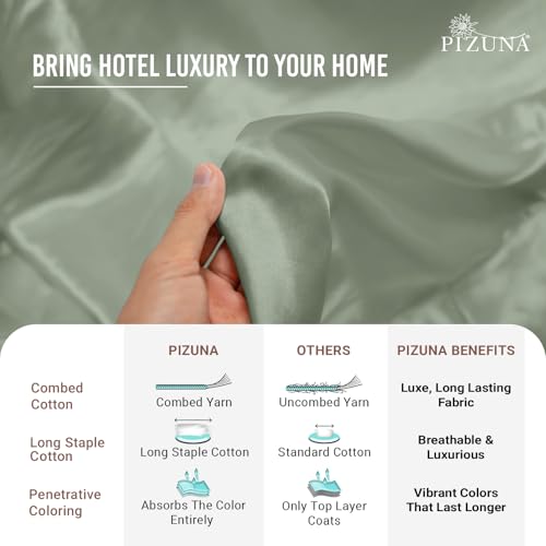 100% Cotton Queen Size Pillowcases 400 Thread Count Sea Foam (2 Count)