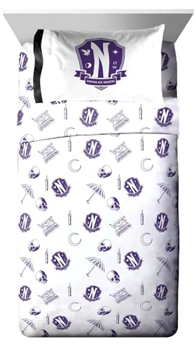 Wednesday Addams Twin Comforter Set 5 Piece Gothic Bedding for Girls