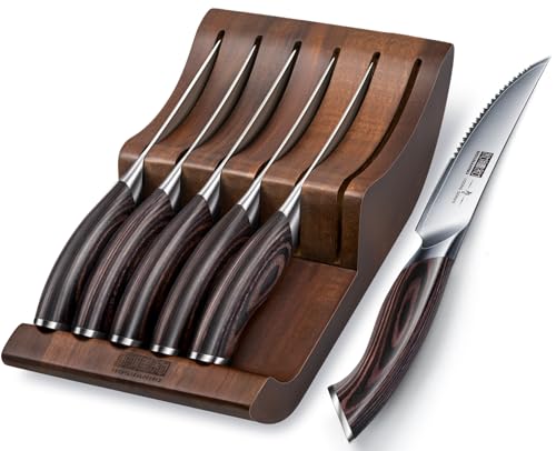 Steak Knives Set of 6 with Block (7 Count)